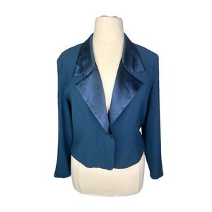 Vintage 80’s Leslie Belle Satin Blazer - Size 18